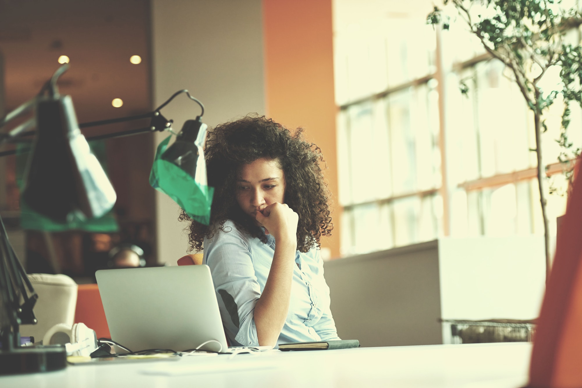 young business woman at office